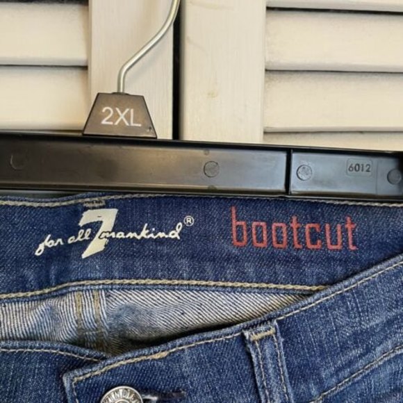 7 For All Mankind Men Jeans Size 33 Bootcut Distressed Medium Wash - Picture 4 of 5